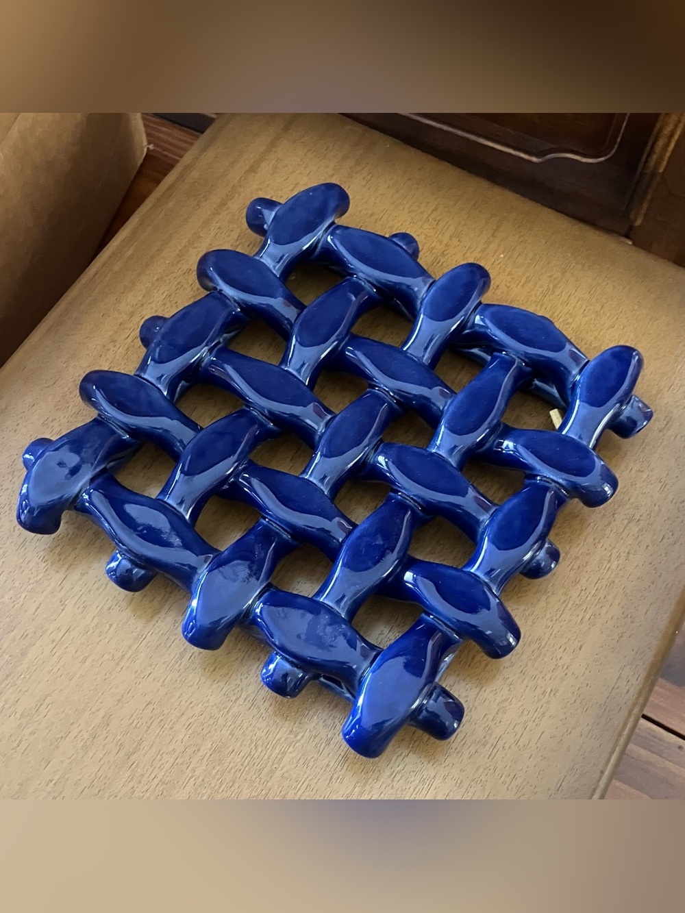 NIB Berardos Portugal Cobalt Blue Ceramic Trivet | Handcrafted (7”x7” set of 4)